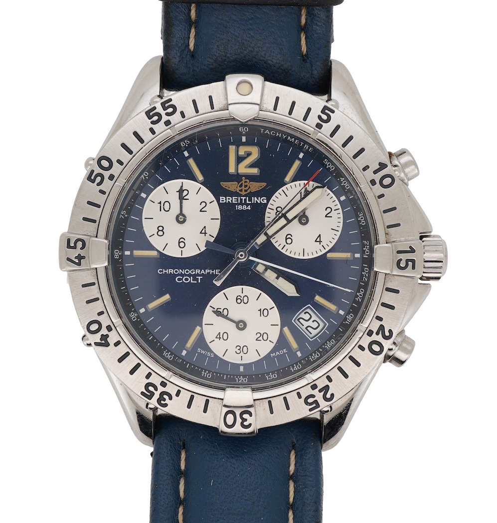 A gentleman's early 20th century stainless steel Breitling Colt Chronographe quartz wrist watch